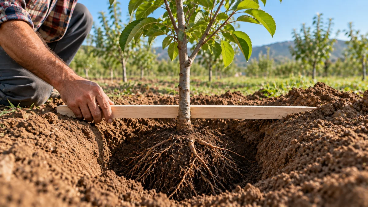 عمق صحیح کاشت نهال چقدر است؟ راهنمای تشخیص طوقه و محل پیوند برای جلوگیری از خشک شدن نهال