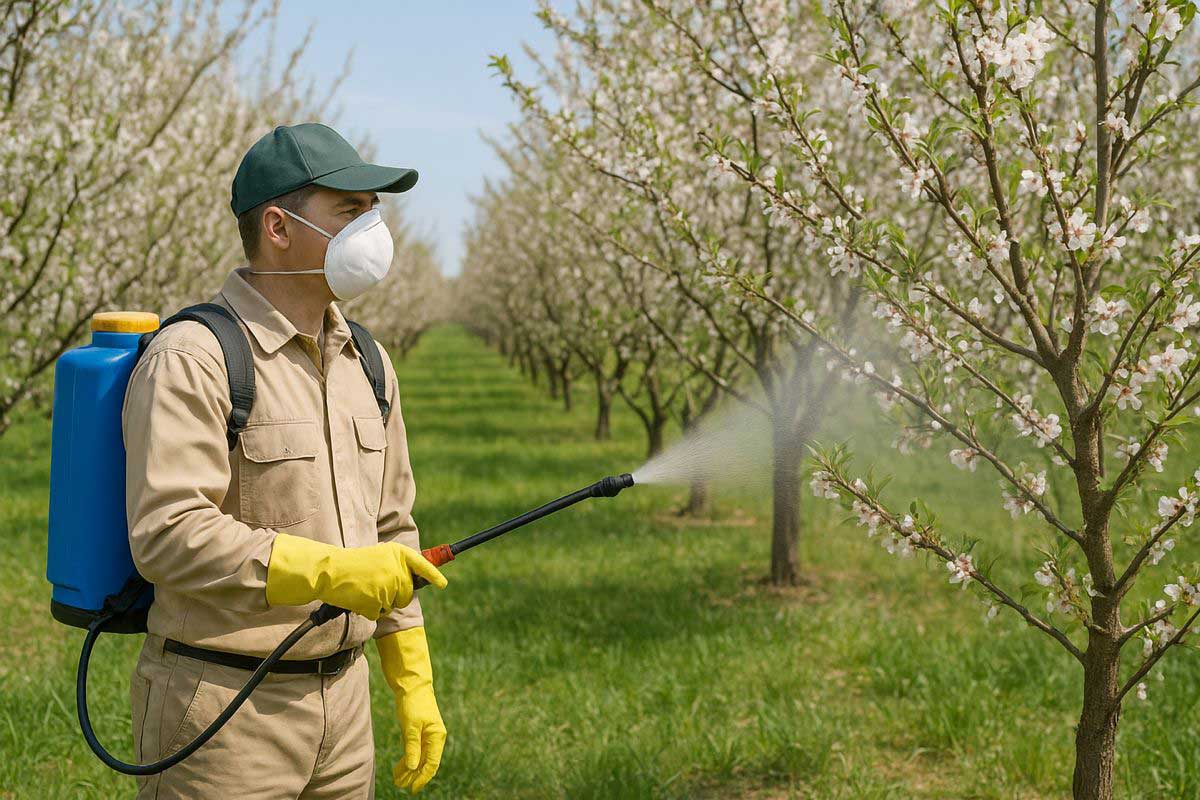 دستورالعمل کامل سمپاشی و کوددهی باغ بادام در پاییز و زمستان