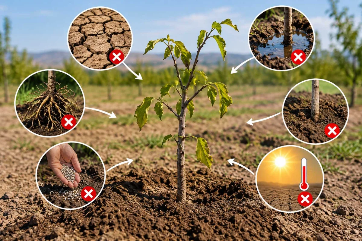 چرا نهال بعد از کاشت رشد نمی‌کند؟ ۹ دلیل مهم که نباید نادیده بگیرید